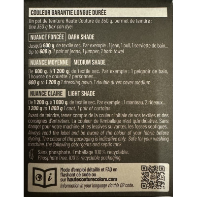 Teinture pour textiles Noir Intense