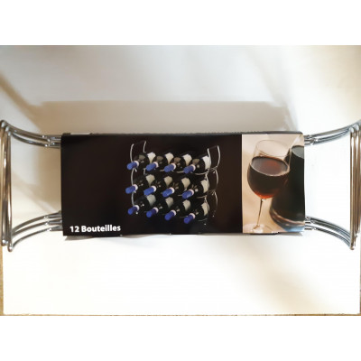 Porte bouteilles en fil chromé-EUROTEC